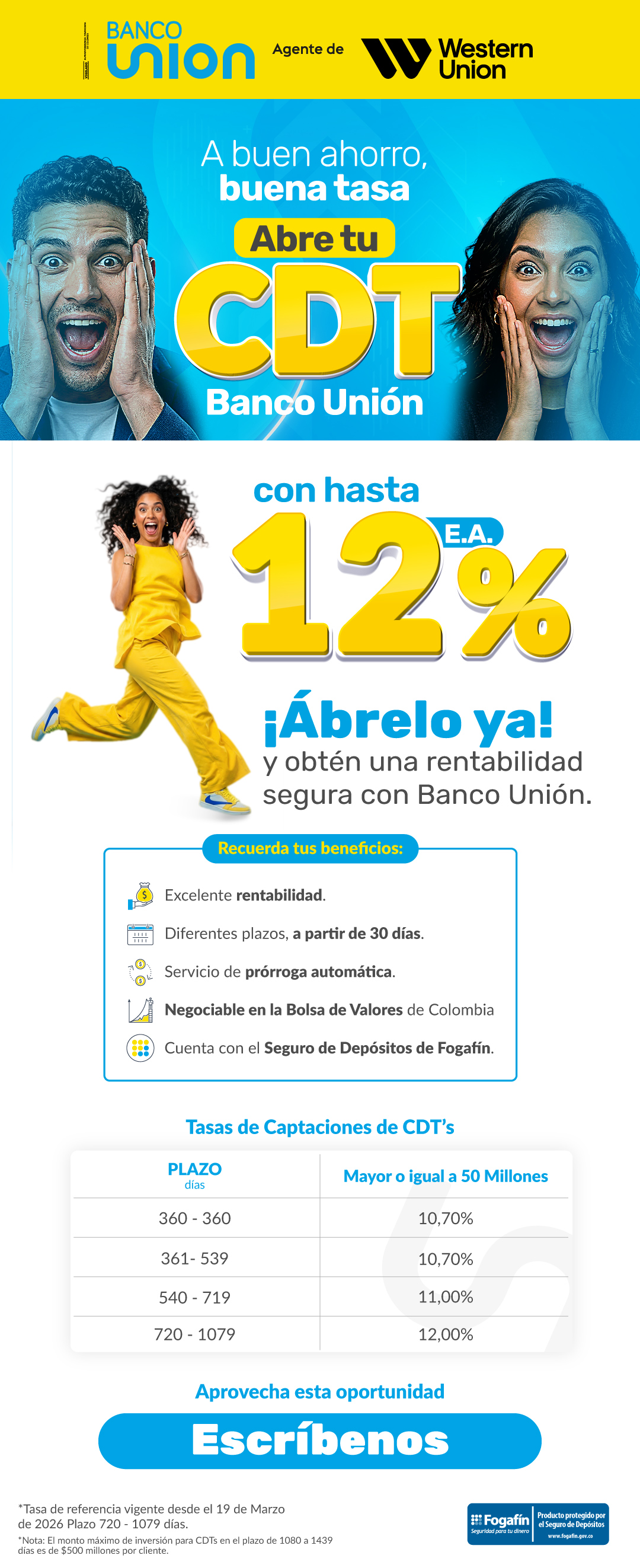 CDT colombia banco union